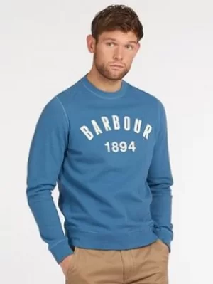 Image of Barbour John Logo Sweatshirt, Blue, Size L, Men