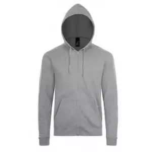 Image of SOLS Mens Stone Zip Up Plain Hoodie (3XL) (Grey Marl)