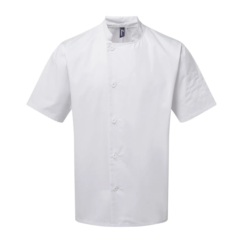 Image of Premier Premier Men Essential Short-Sleeved Chef Jacket in White Size: 5X-Large White 5XL Male 5063703441308