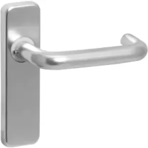 Eclipse Aluminium Round Bar Door Handles Latch Satin (Pair) in Silver