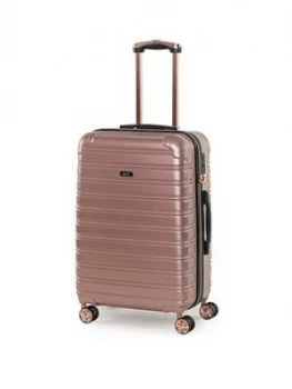 Image of Rock Luggage Chicago Medium 8 Wheel Rose Pink Suitcase