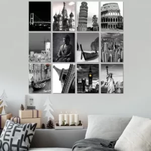 Image of 12MDF12 Multicolor Decorative MDF Painting (12 Pieces)