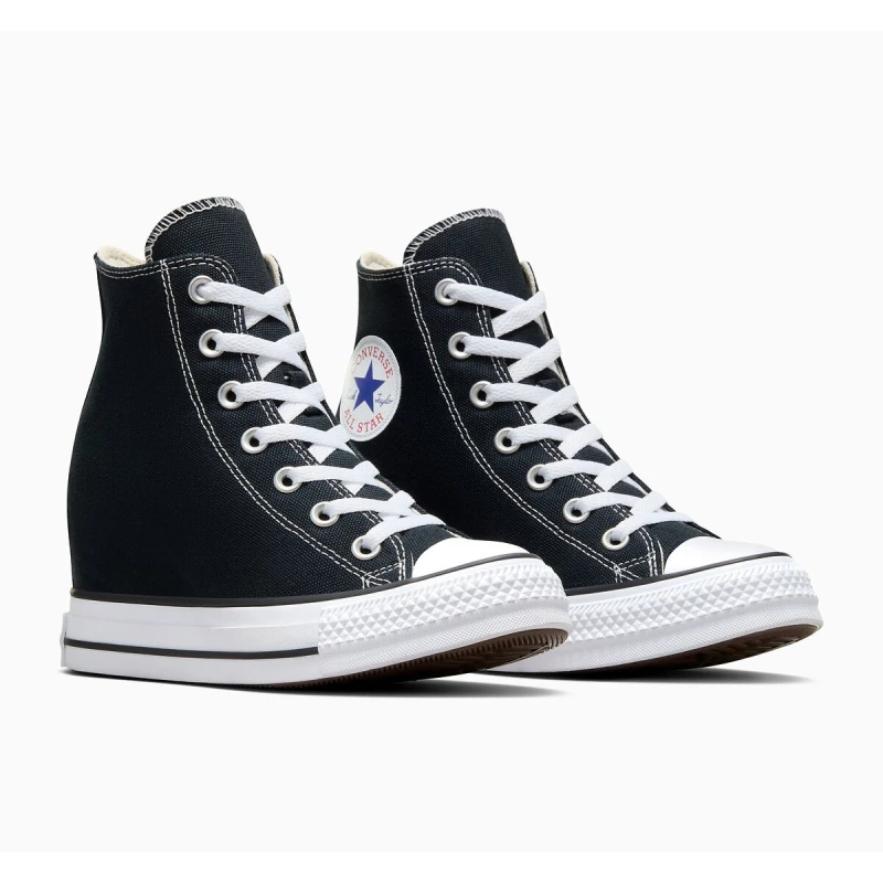 Image of Converse Womens Chuck Taylor All Star Wedge Trainers Black Red Navy Brown, 6