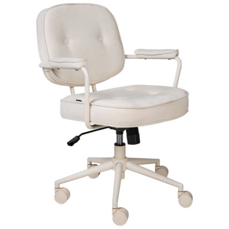 Image of Beliani Desk Chair Paramus Fabric Off-White
