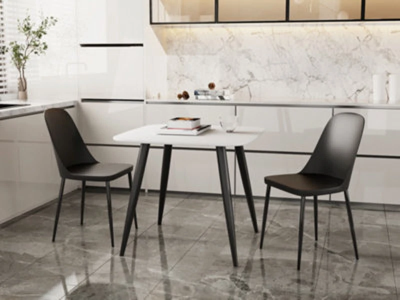Image of Core Products Aspen White Square Table & 2 Black Duo Chair Dining Set, White ASTB2-WHSET14