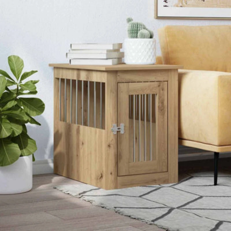 Image of Vidaxl Dog Crate Furniture Artisan Oak 45X62X59cm Engineered Wood