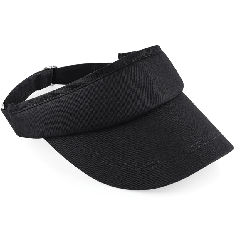 Image of Beechfield Beechfield Sports Visor Headwear Pack of 2 in Black One Size Unisex 5059269087777