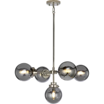Image of Elstead - Kula 5 Light Chandelier, Polished Nickel, E14