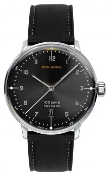 Iron Annie Bauhaus Black Dial Black Leather Strap 5046-2 Watch