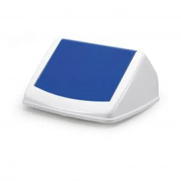Image of DURABIN Plastic Waste Bin Rectangular 40 Litre with Blue Lid - EXR28209DR