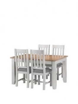 Julian Bowen Richmond 140 - 180 Cm Extending Solid Wood And Veneer Dining Table + 4 Chairs