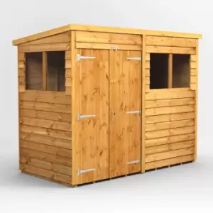 Image of 8X4 Power Overlap Pent Double Door Shed