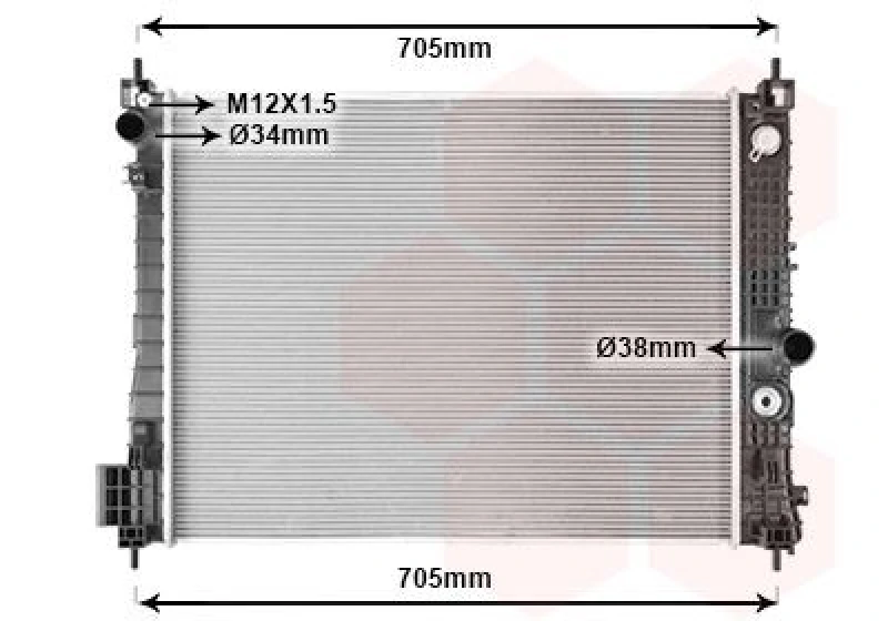 Image of VAN WEZEL Engine radiator VAN WEZEL 37012718