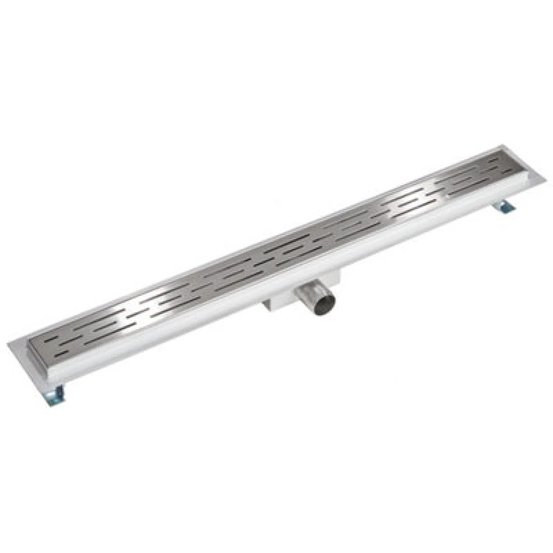 Image of Tectake Shower Drain - Linear Shape, Stainless Steel, Odour Stop And Hair Strainer 80 Cm - Grey
