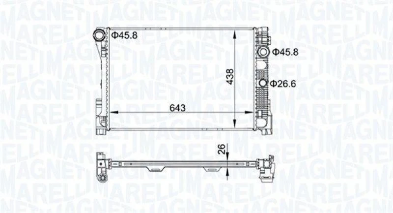 Image of MAGNETI MARELLI Engine radiator MAGNETI MARELLI 350213161300