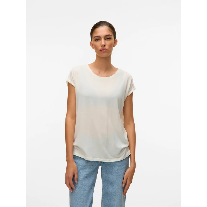 Image of Vero Moda VM Ava Plain Shirt Sleeve T-Shirt Womens - White White 8