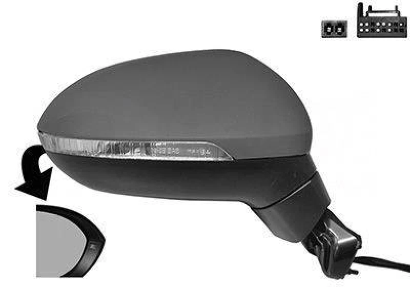 Image of VAN WEZEL 5742808 Wing mirror * HAGUS * Right, Heatable, primed Outside Mirror (50)