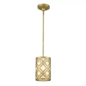 Image of 1 Bulb Ceiling Pendant Light Fitting Distressed Gold LED E27 75W Bulb