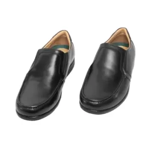 Image of Roamers Mens Leather XXX Extra Wide Twin Gusset Casual Shoe (11 UK) (Black)