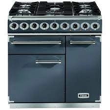 Image of Falcon F900DXDFSL-NM 900 Deluxe Dual Fuel Range Cooker - Slate- Nickel Trim