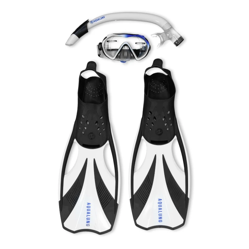 Image of Aqualung Compass Snorkelling Set Adults Black/White unisex Large