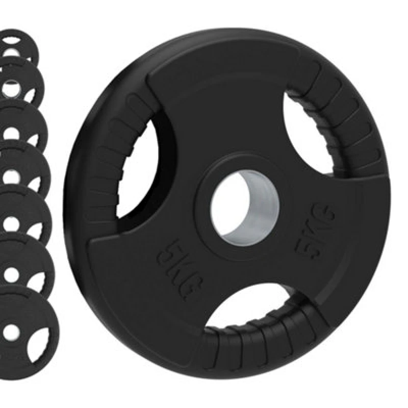 Image of Body Revolution Olympic Weight Plates, 1.25kg - 25kg - Rubber Tri-grip Barbell Weight Sets, Powerlifting & Bodybuilding Weights - Home