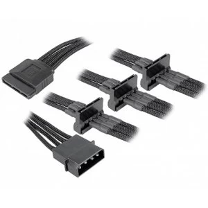 Image of BitFenix Alchemy Molex to 4 x SATA power extension - Black