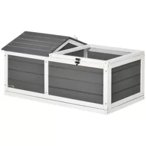 Image of PawHut Wooden Tortoise House Small Pet Reptile with Hide Shelter Den and Run, Openable Top, Tray, Tortoise House Indoor/ Outdoor use