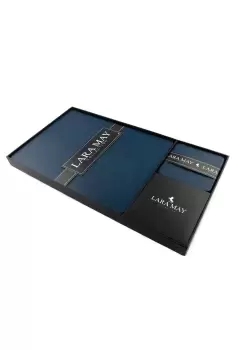 Image of Set of 8 Royal Blue Recycled Leather Placemats and 8 Leather Coasters