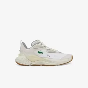 image of Lacoste Womens Aceshot Textile and Synthetic Trainers Size 3 UK Off White