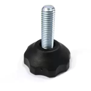 image of M8 25mm Plastic Base Swivel Bolt Furniture Glide Leveling Foot - Size 30mm - Pack of 100