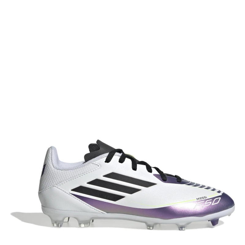 Image of adidas adidas F50 Academy Junior Firm Ground Football Boots - White 5 Male
