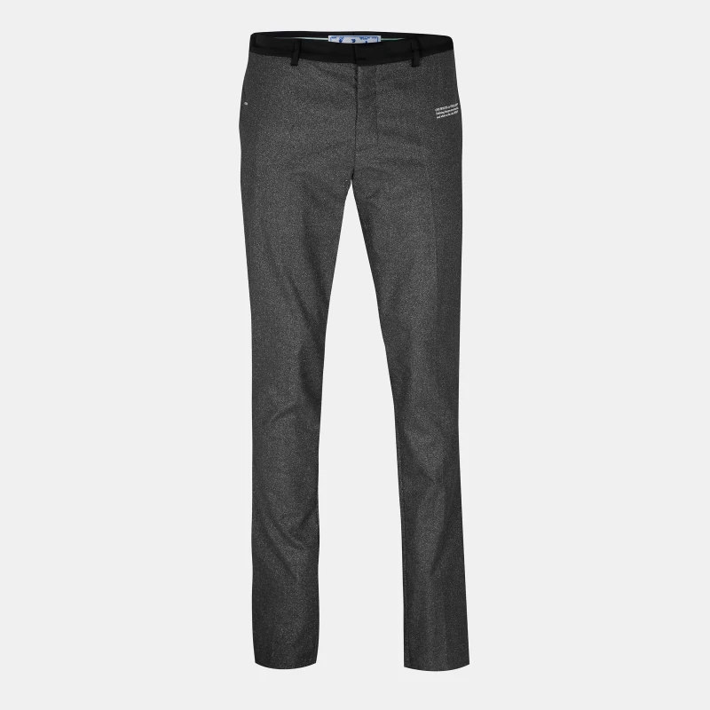 Image of Off White Mens Slim Cut Skinny Trousers Silver/Black male XS