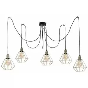 Image of Keter Como Cluster Pendant Ceiling Light Gold, 5x E27
