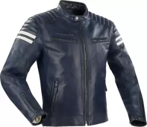 image of Segura Funky Motorcycle Leather Jacket, blue Size M blue, Size M