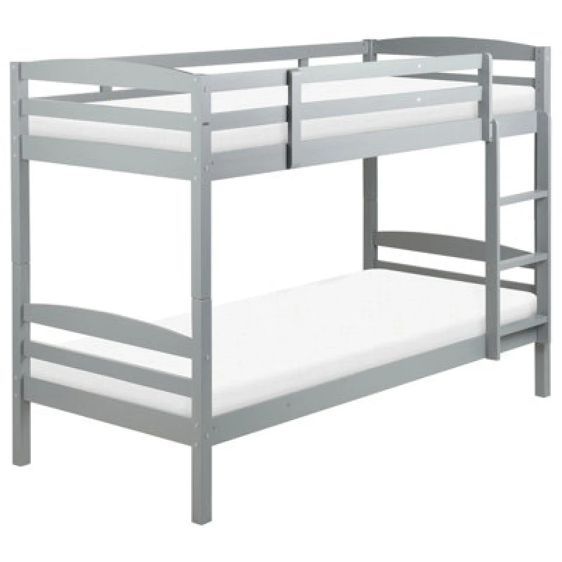 Image of Beliani Bunk Bed Pine Wood Regat 90 X 200 Cm (Eu Single) Grey