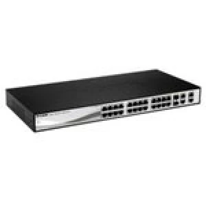 image of D-Link DES 1210 28 24 Port Smart Switch with 2 Gigabit Ports and 2 Combo SFP Gigabit Uplinks