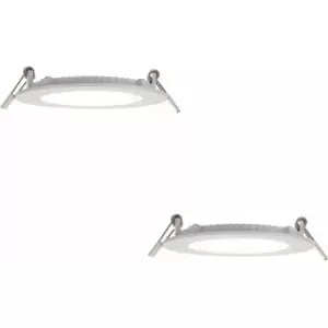 Image of Loops - 2 pack Ultra Slim Recessed Ceiling Downlight - 6W Cool White LED - IP44 Rated