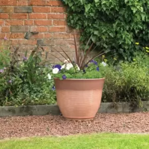 Image of 50 x 39cm Large Glazed Ceramic Effect Plastic Decorative Garden Plant Pot Planter