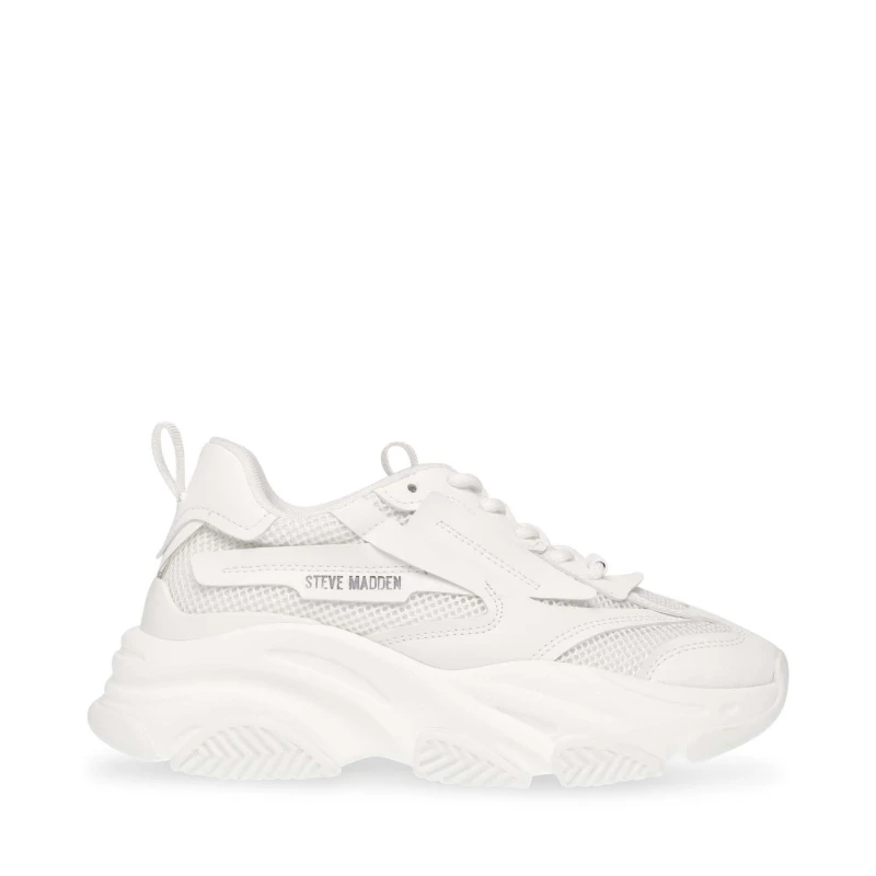 Image of Steve Madden Womens Possession Chunky Trainers White female 7 (40)