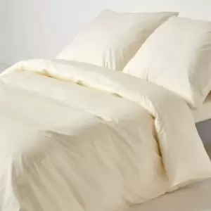 Image of HOMESCAPES Cream Continental Egyptian Cotton Duvet Cover Set 200 Thread Count, 155 x 200cm - Cream - Cream