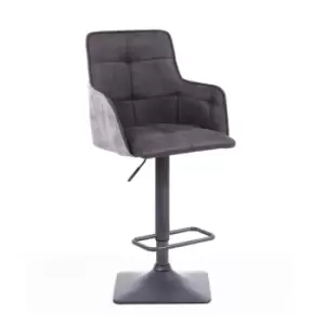 image of 2 x Shankar Orion Suede Effect Dark Grey Bar Stools