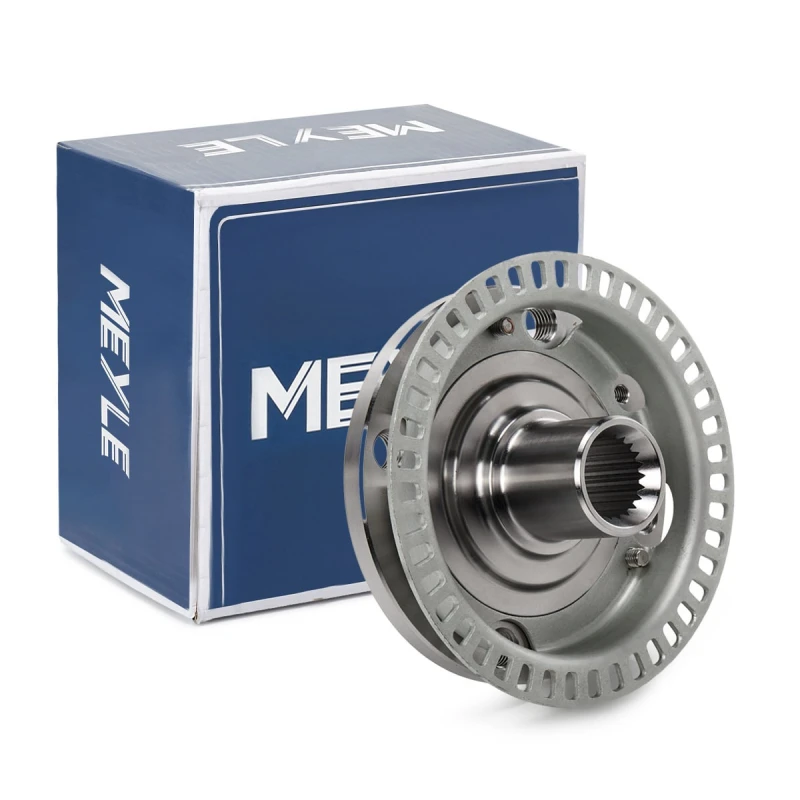Image of MEYLE 100 407 0063 Wheel Hub Original Quality, Front Axle, with ABS sensor ring, without fastening/mounting material Wheel Hub (653)