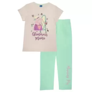 Image of Peppa Pig Womens/Ladies Mummy Pig Pyjama Set (4XL) (Pink/Turquoise)