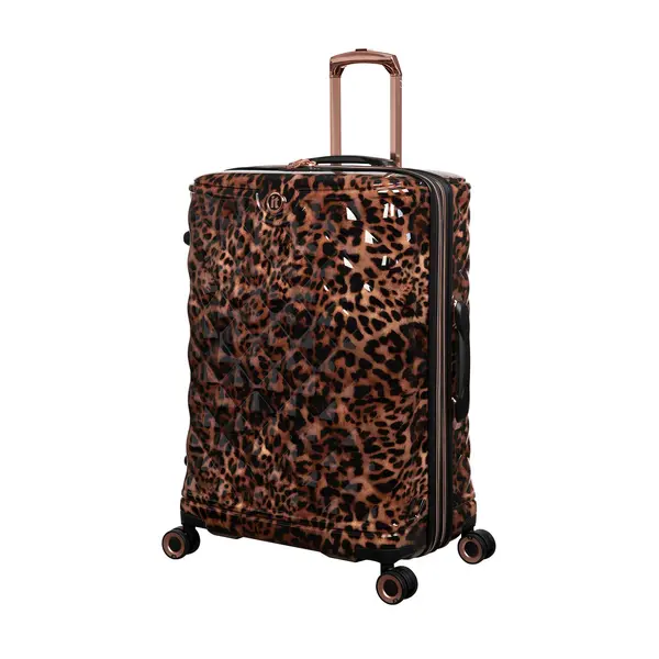 Image of IT Luggage Indulging Leopard Brown Hard Shell Suitcase