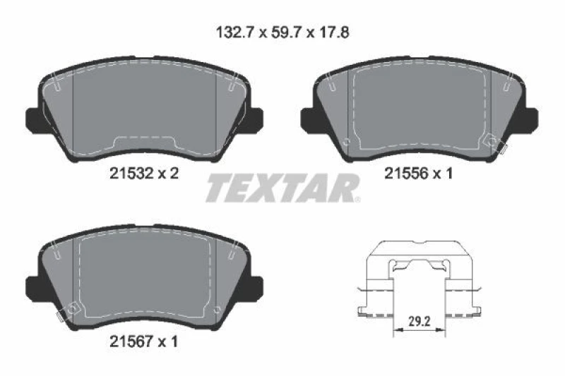 Image of Brake pad set TEXTAR 2153201