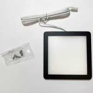 Image of 2x MATT BLACK Ultra-Slim Square Under Cabinet Kitchen Light & Driver Kit - Warm White Diffused LED