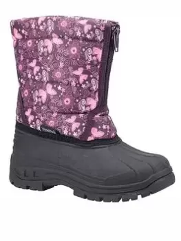Image of Cotswold ICEBERG BUTTERFLY SNOW BOOTS, Purple, Size 1 Older
