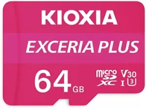 image of Kioxia 64GB Exceria Plus U3 V30 MicroSD