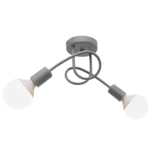 image of Oxford Multi Arm Semi Flush Ceiling Light Grey 38cm